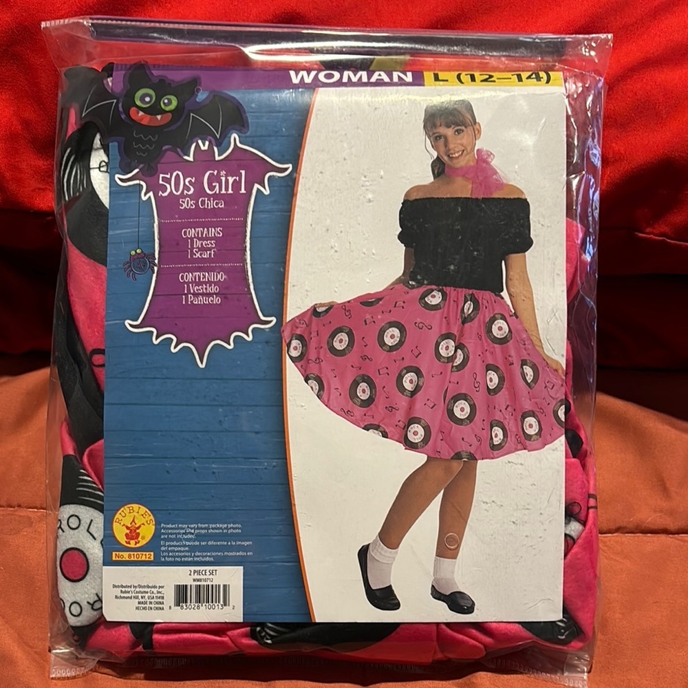 50s Girl Costume with Pink Skirt